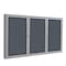Ghent Enclosed Bulletin Board, 3 Door, Fabric, 4 ft H x 8 ft W, Gray PA34896F-91 - alternate 1